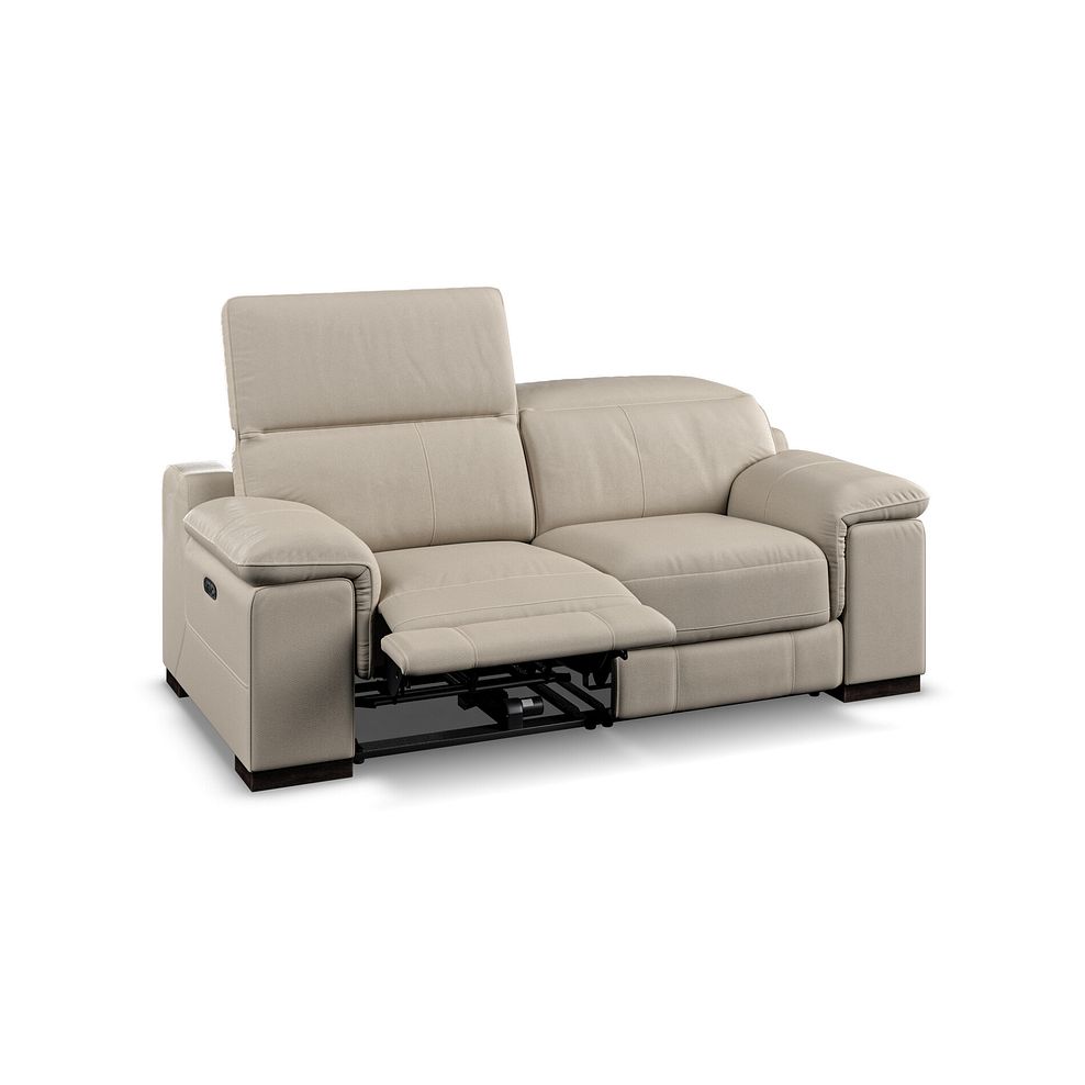 Santino 2 Seater Recliner Sofa With Power Headrest in Pebble Leather 4