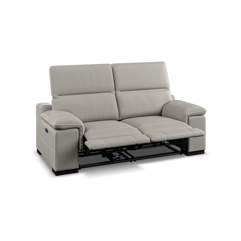 Santino 2 Seater Recliner Sofa With Power Headrest in Taupe Leather 2