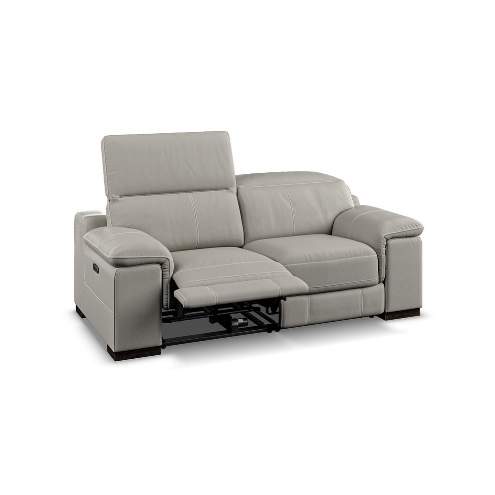 Santino 2 Seater Recliner Sofa With Power Headrest in Taupe Leather 4