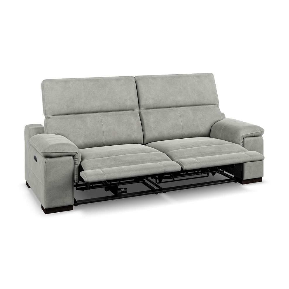 Santino 3 Seater Recliner Sofa With Power Headrest in Billy Joe Dove Grey Fabric 2