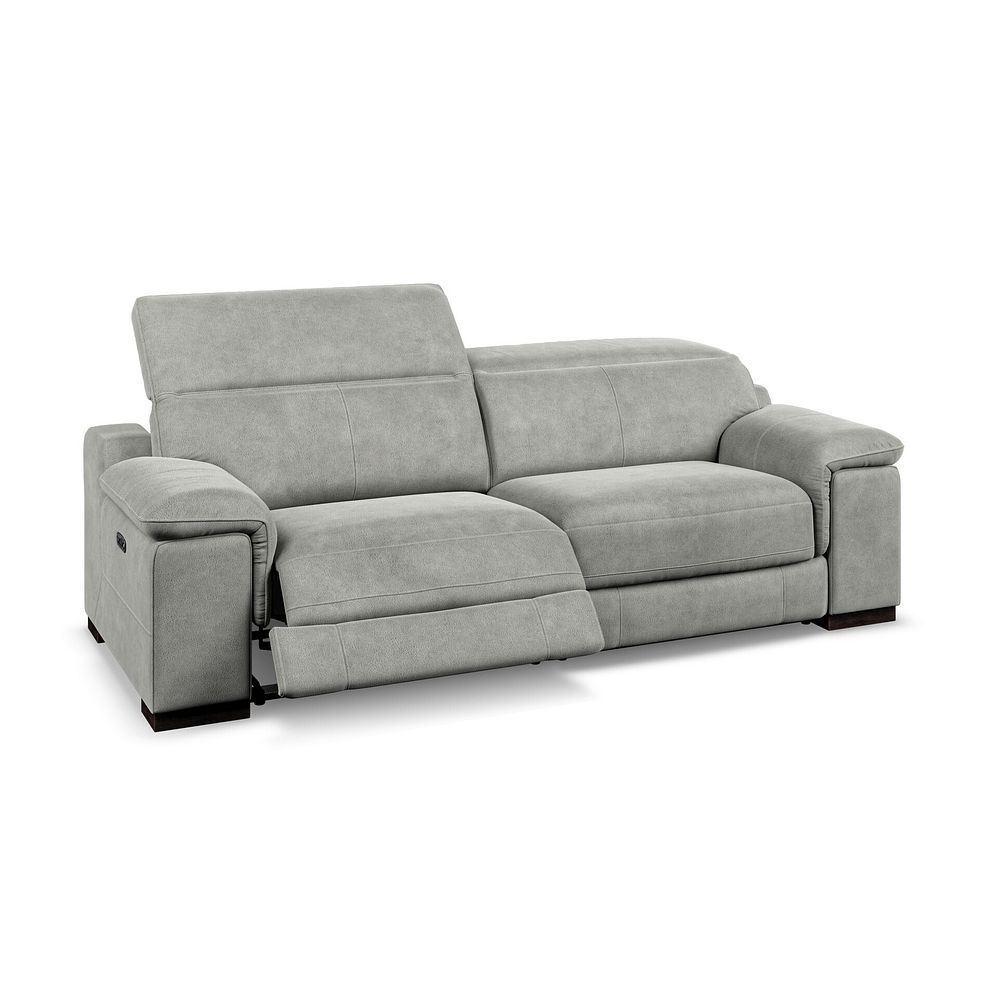 Santino 3 Seater Recliner Sofa With Power Headrest in Billy Joe Dove Grey Fabric 3