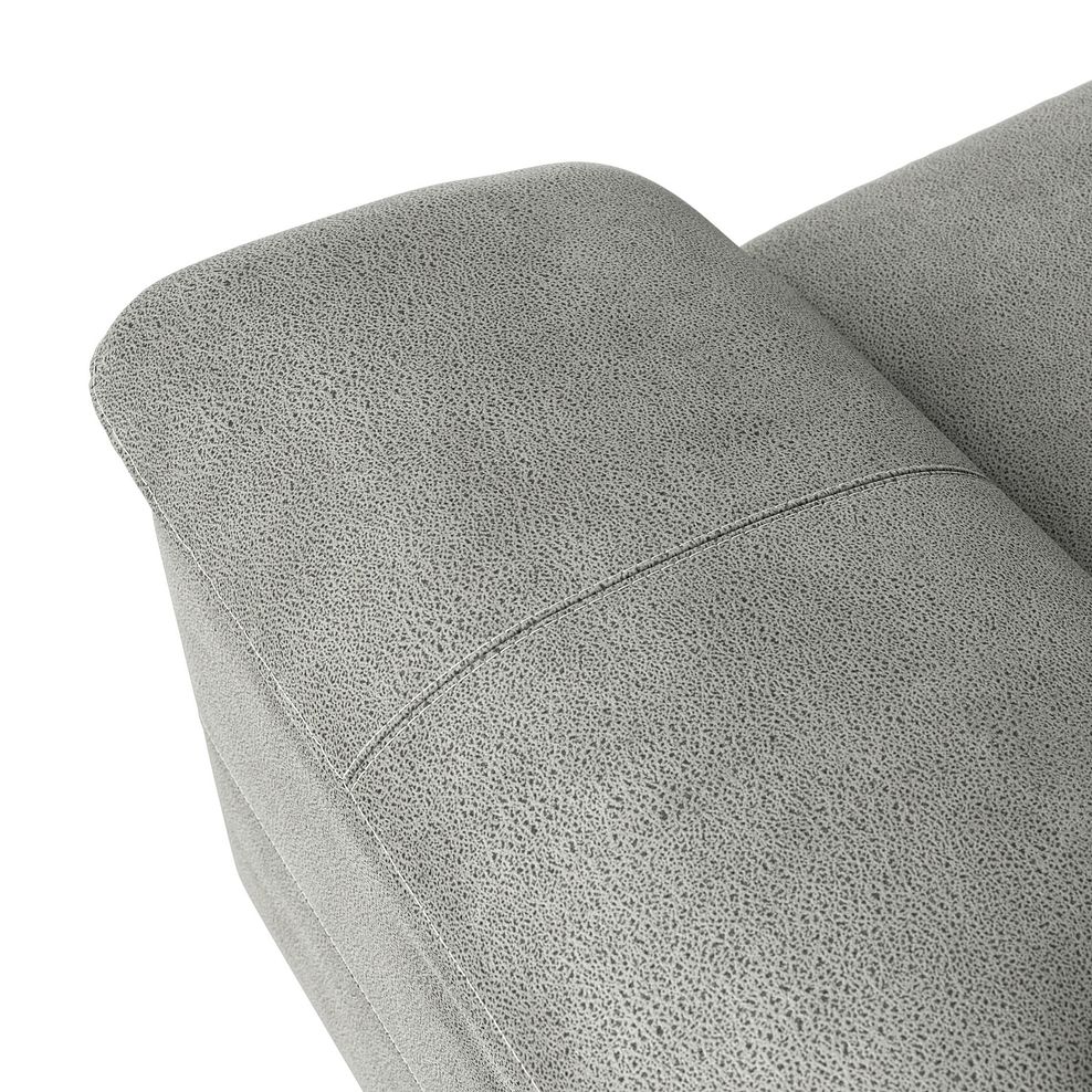 Santino 3 Seater Recliner Sofa With Power Headrest in Billy Joe Dove Grey Fabric 9