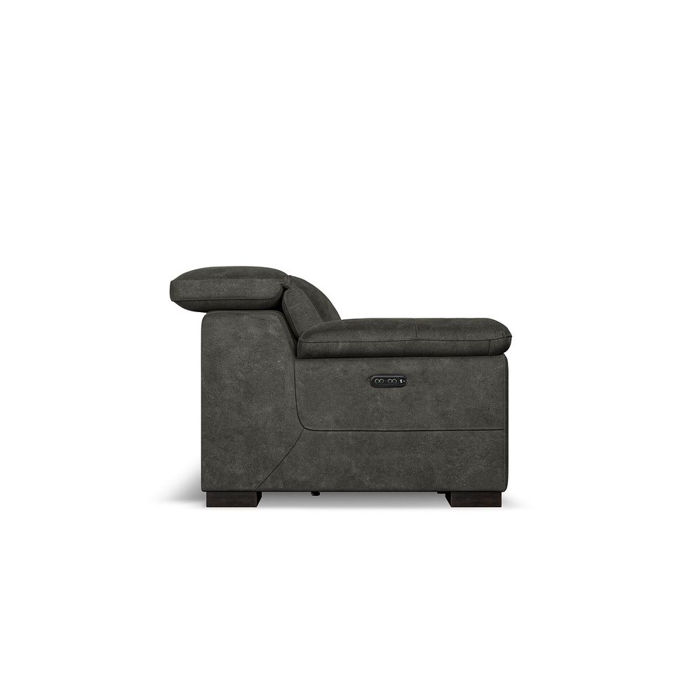Santino 3 Seater Recliner Sofa With Power Headrest in Billy Joe Grey Fabric 7