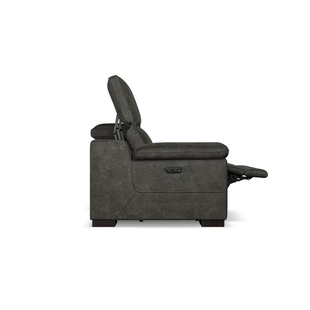 Santino 3 Seater Recliner Sofa With Power Headrest in Billy Joe Grey Fabric 8