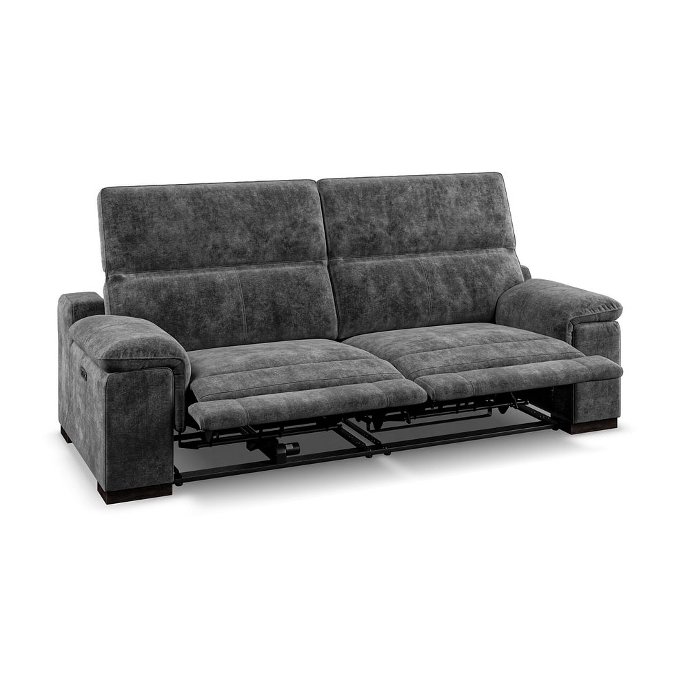 Santino 3 Seater Recliner Sofa With Power Headrest in Descent Charcoal Fabric 2