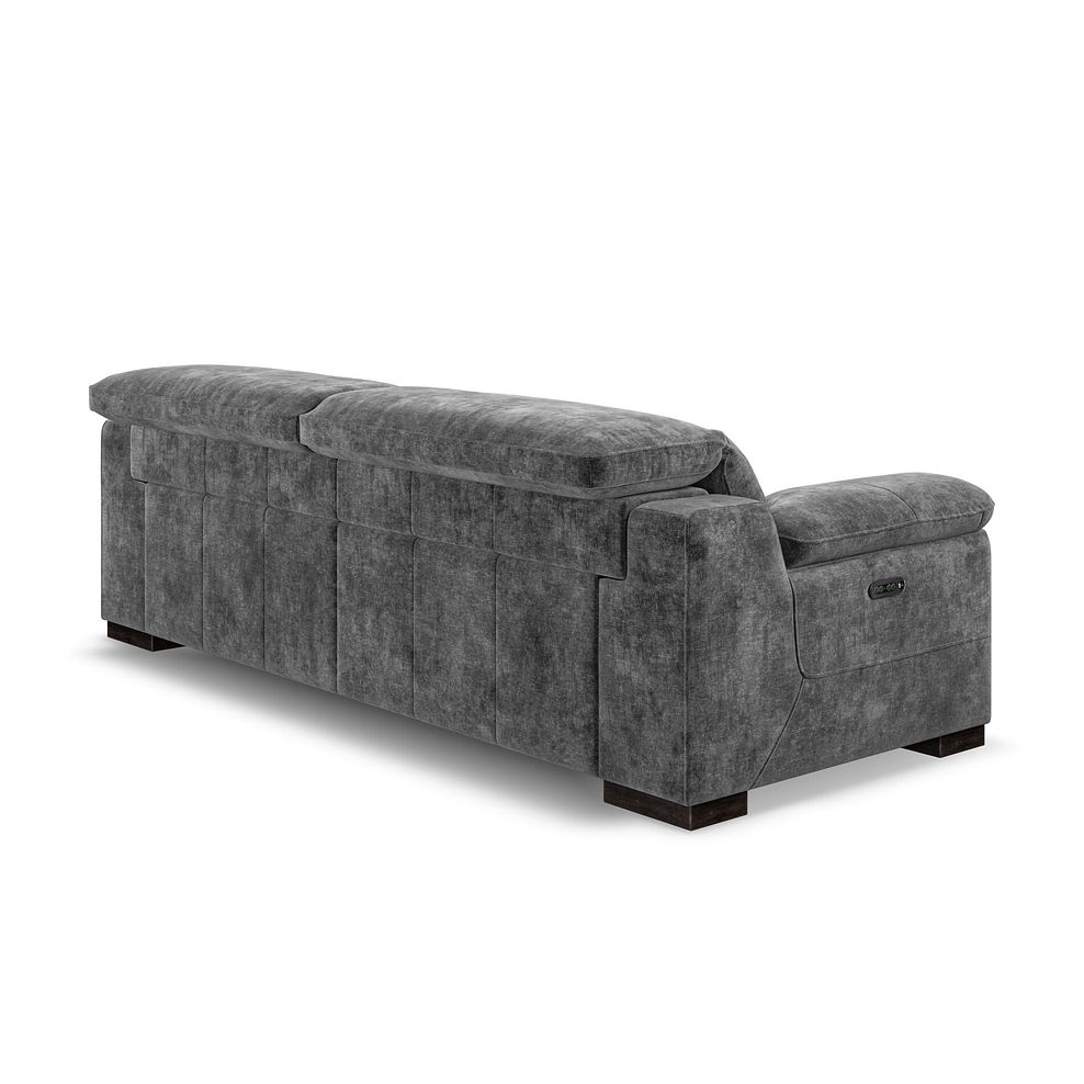 Santino 3 Seater Recliner Sofa With Power Headrest in Descent Charcoal Fabric 5