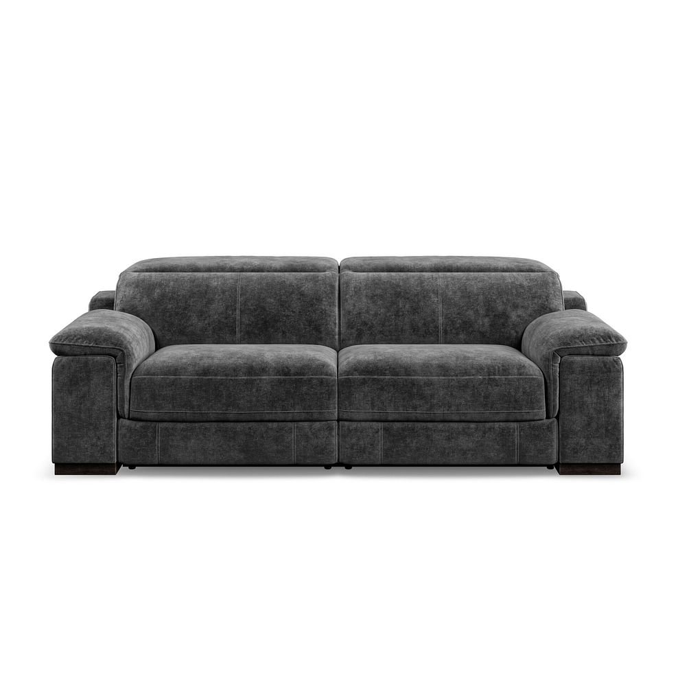 Santino 3 Seater Recliner Sofa With Power Headrest in Descent Charcoal Fabric 6