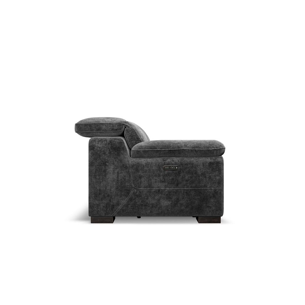 Santino 3 Seater Recliner Sofa With Power Headrest in Descent Charcoal Fabric 7