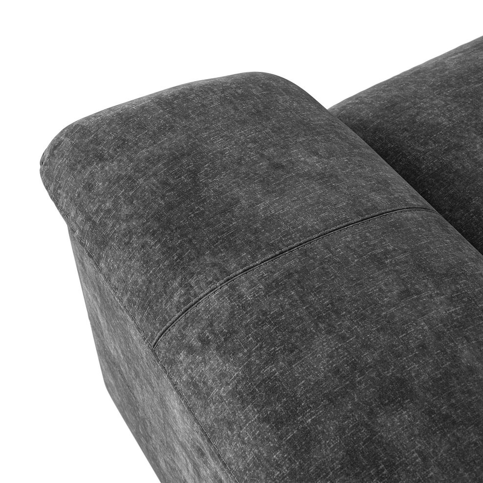 Santino 3 Seater Recliner Sofa With Power Headrest in Descent Charcoal Fabric 9