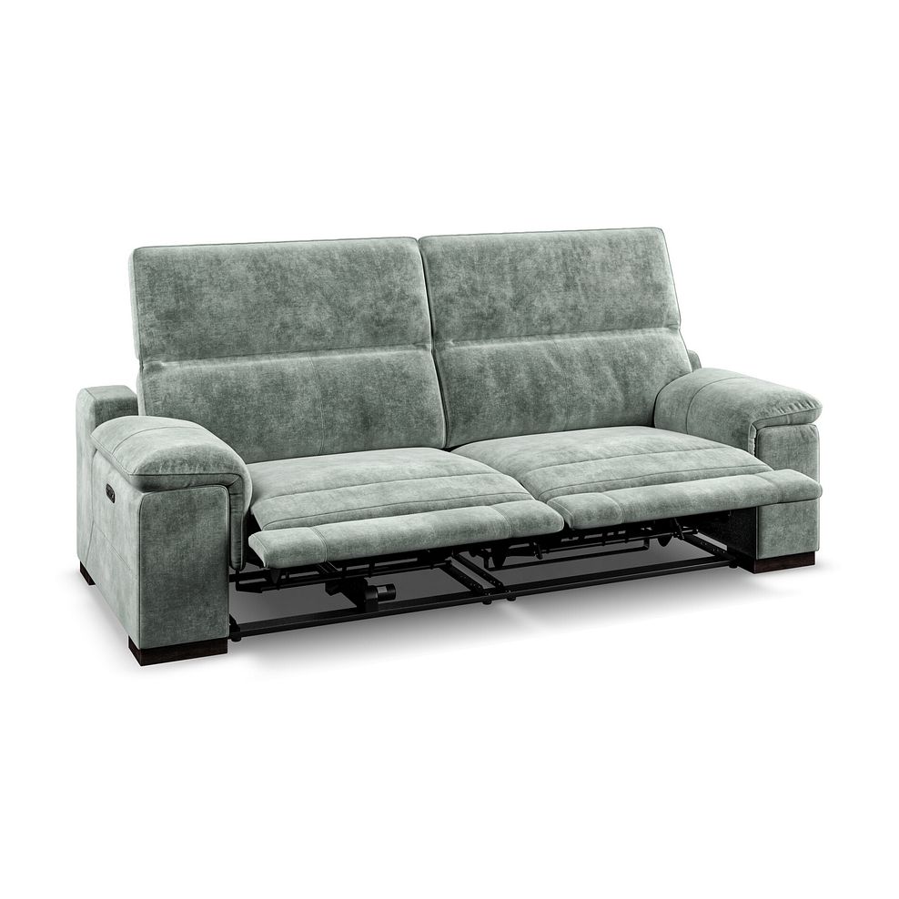 Santino 3 Seater Recliner Sofa With Power Headrest in Descent Pewter Fabric 2