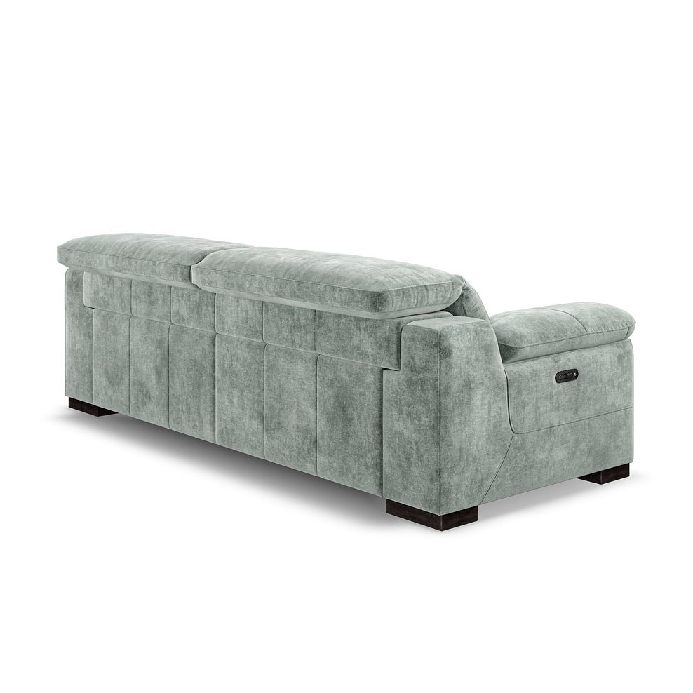 Santino 3 Seater Recliner Sofa With Power Headrest in Descent Pewter Fabric 5