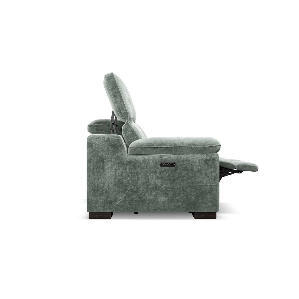 Santino 3 Seater Recliner Sofa With Power Headrest in Descent Pewter Fabric 8