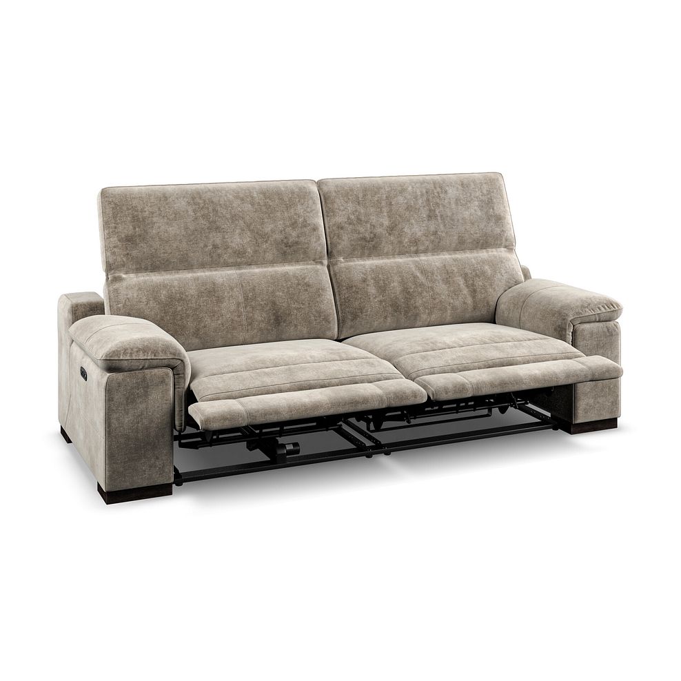 Santino 3 Seater Recliner Sofa With Power Headrest in Descent Taupe Fabric 2