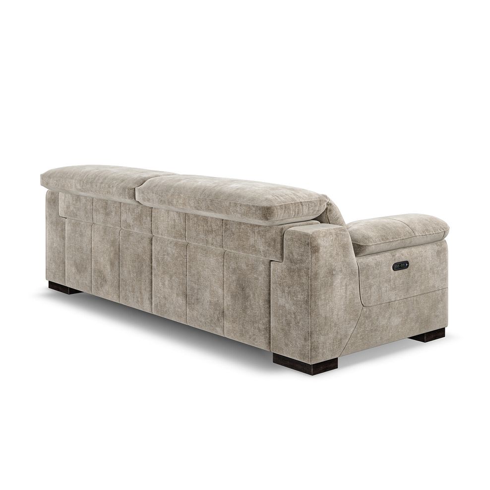 Santino 3 Seater Recliner Sofa With Power Headrest in Descent Taupe Fabric Thumbnail 5