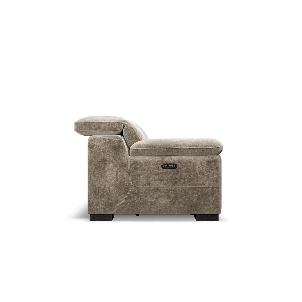 Santino 3 Seater Recliner Sofa With Power Headrest in Descent Taupe Fabric 7