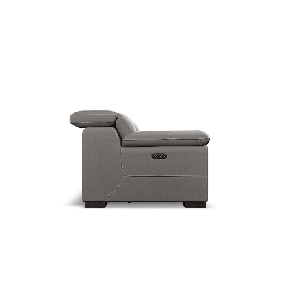 Santino 3 Seater Recliner Sofa With Power Headrest in Elephant Grey Leather 7