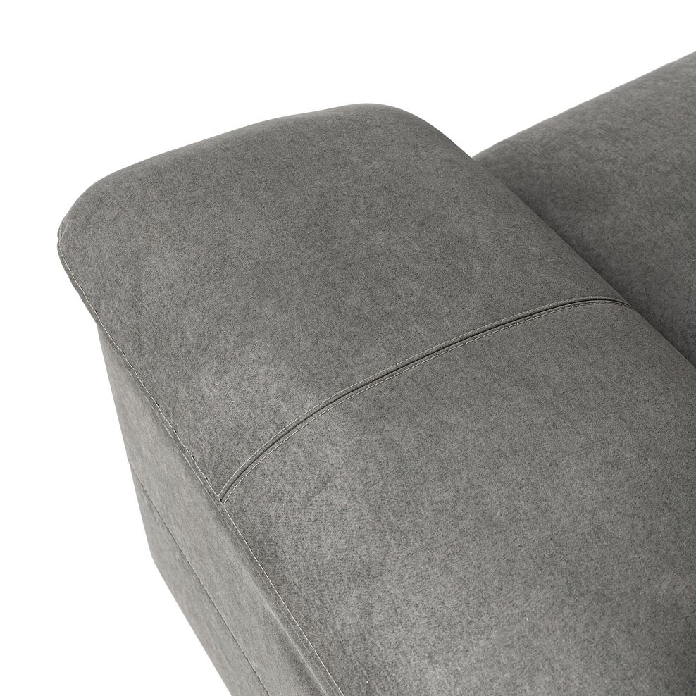 Santino 3 Seater Recliner Sofa With Power Headrest in Maldives Dark Grey Fabric 13