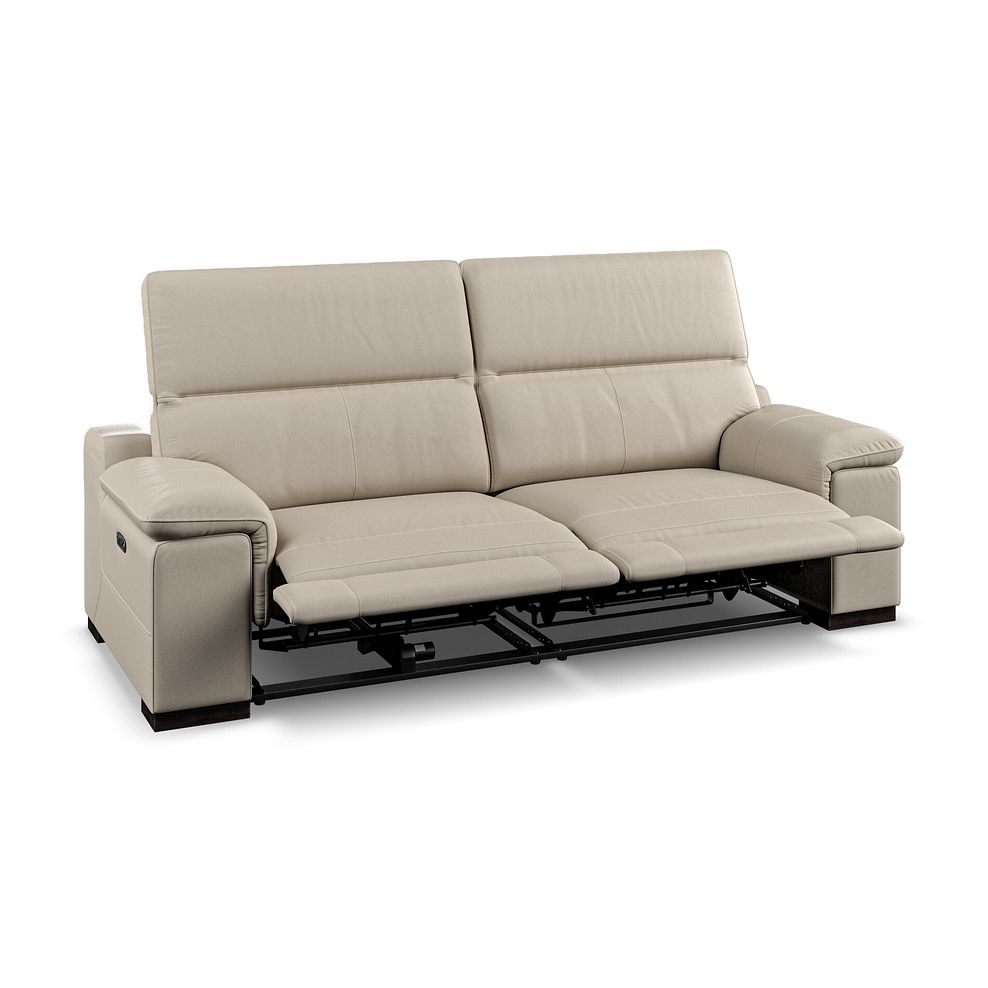 Santino 3 Seater Recliner Sofa With Power Headrest in Pebble Leather 2