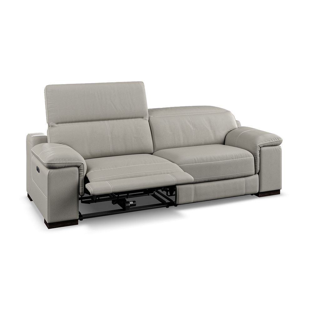 Santino 3 Seater Recliner Sofa With Power Headrest in Taupe Leather 4