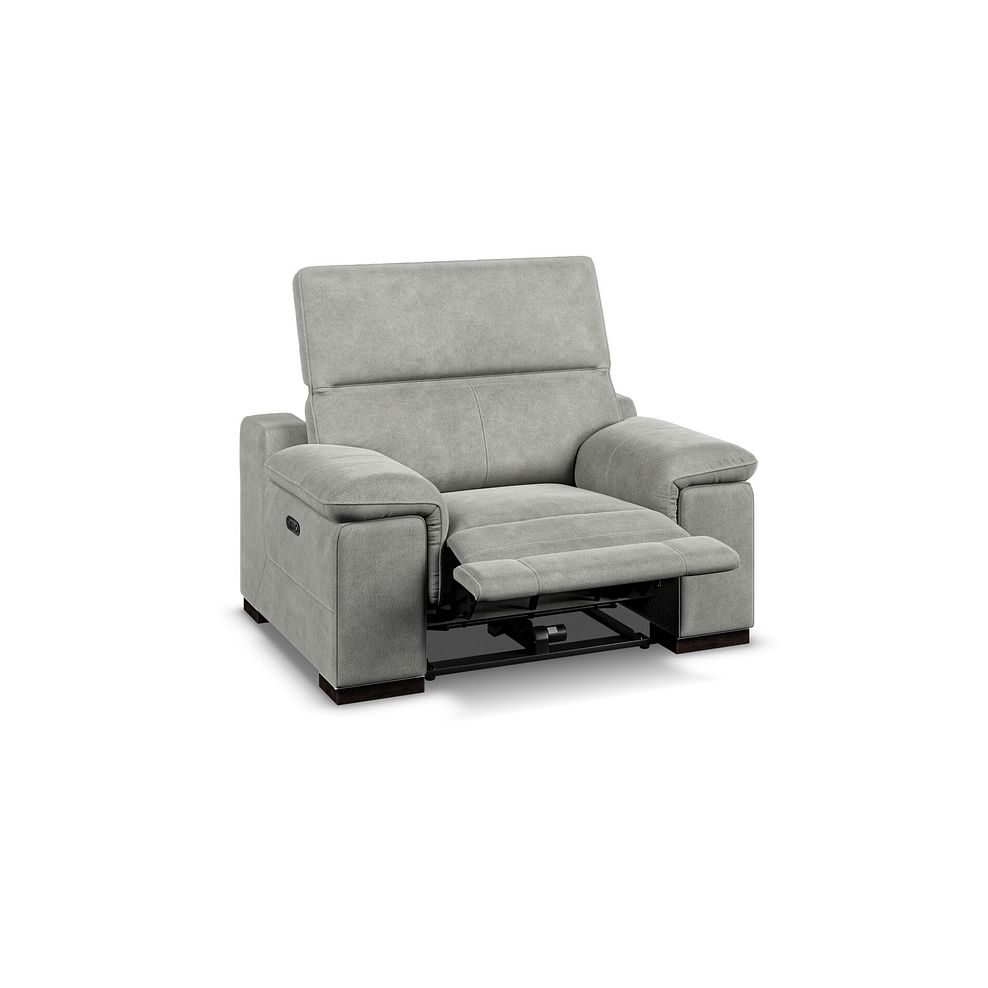 Santino Recliner Armchair With Power Headrest in Billy Joe Dove Grey Fabric 3