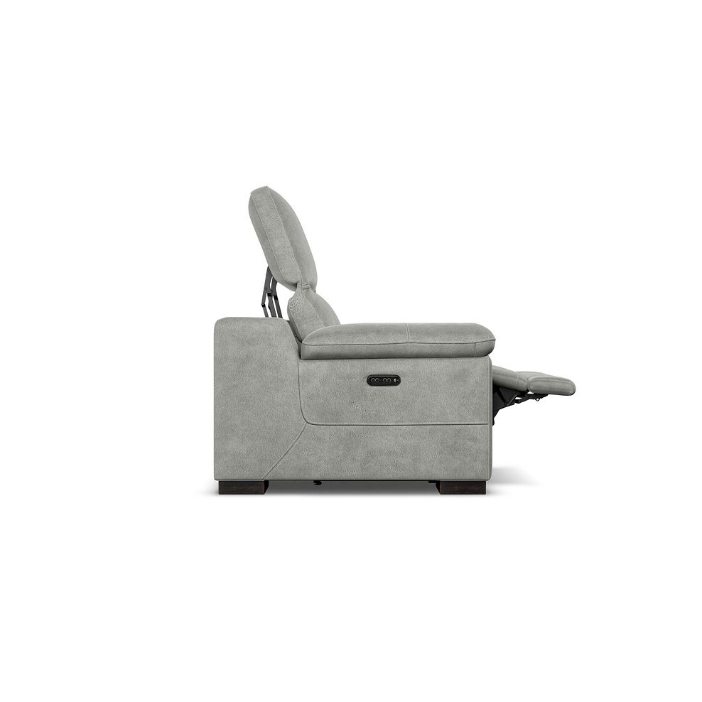 Santino Recliner Armchair With Power Headrest in Billy Joe Dove Grey Fabric 7