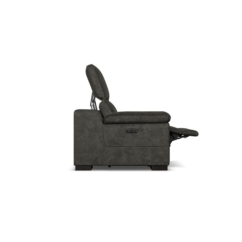 Santino Recliner Armchair With Power Headrest in Billy Joe Grey Fabric 7