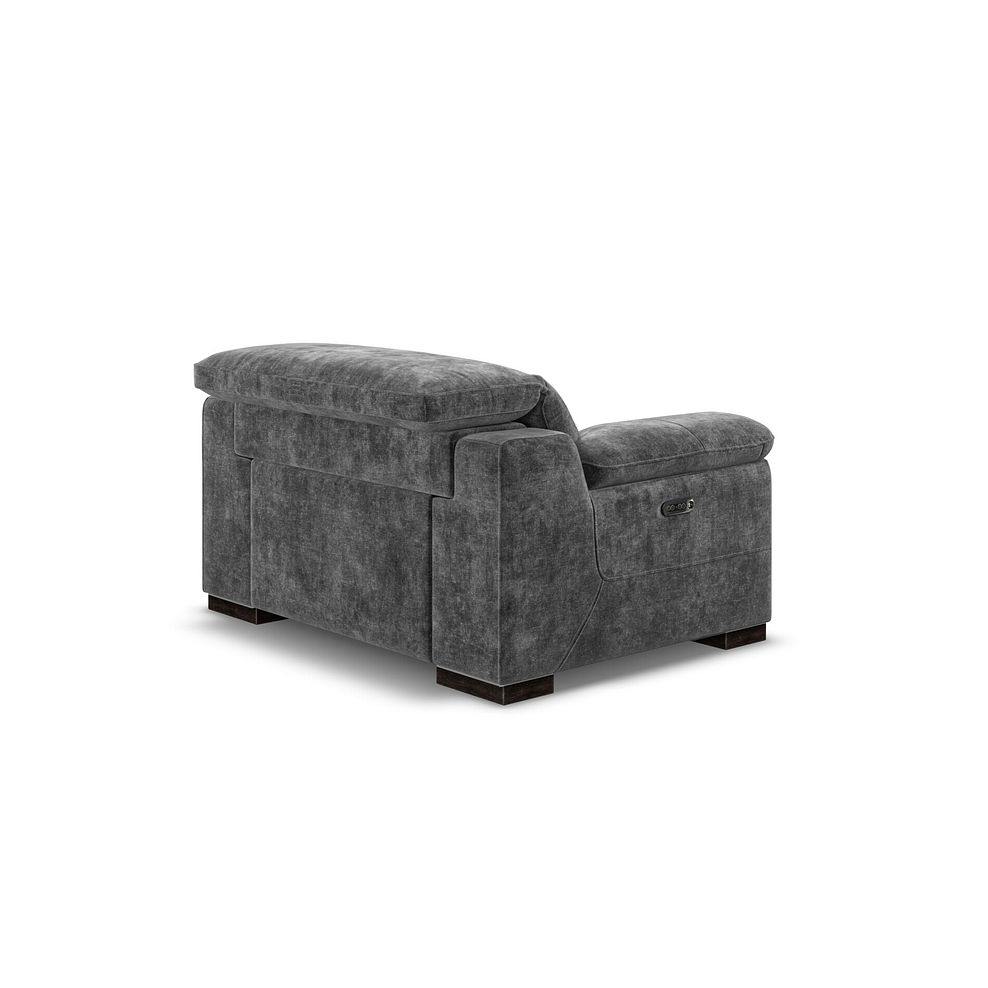 Santino Recliner Armchair With Power Headrest in Descent Charcoal Fabric Thumbnail 4