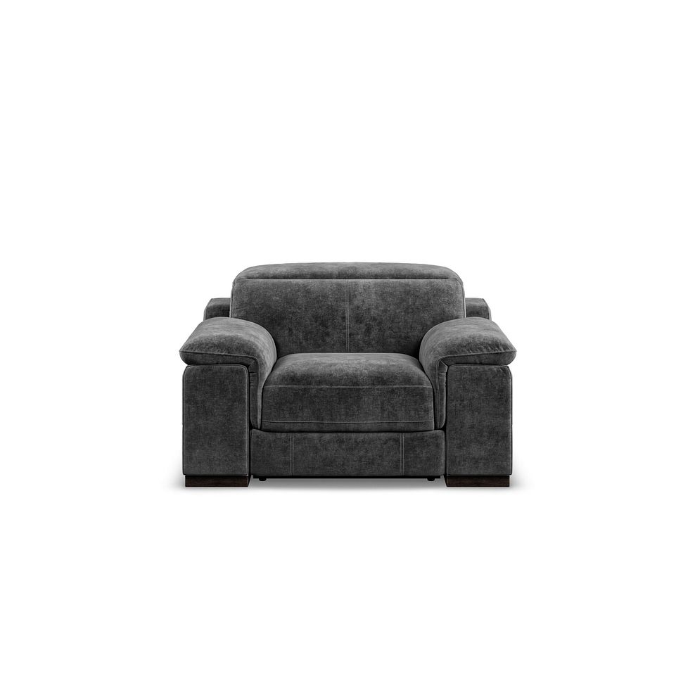 Santino Recliner Armchair With Power Headrest in Descent Charcoal Fabric 5