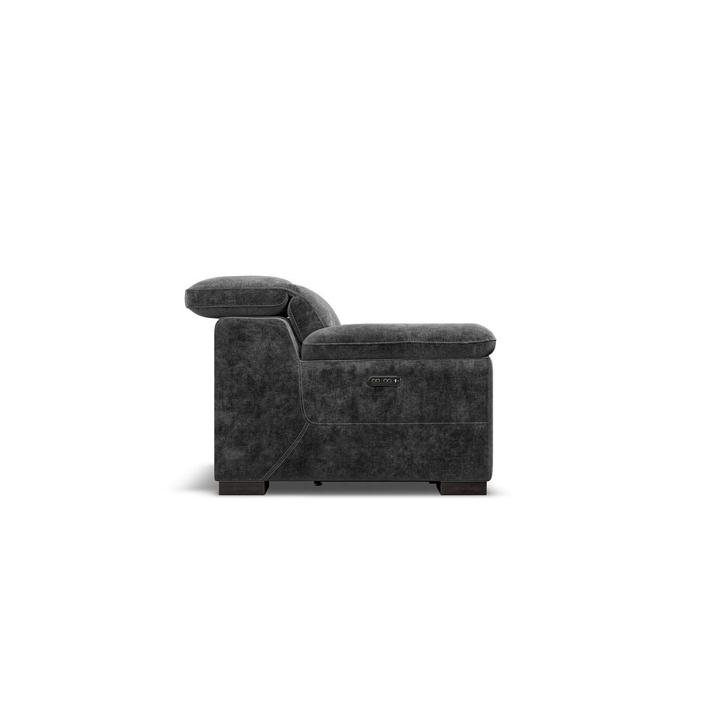 Santino Recliner Armchair With Power Headrest in Descent Charcoal Fabric 6