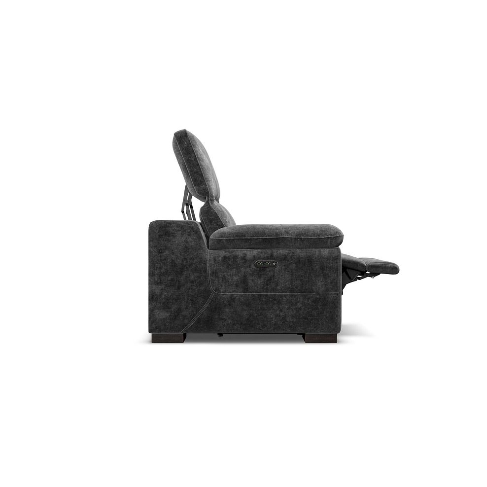 Santino Recliner Armchair With Power Headrest in Descent Charcoal Fabric 7