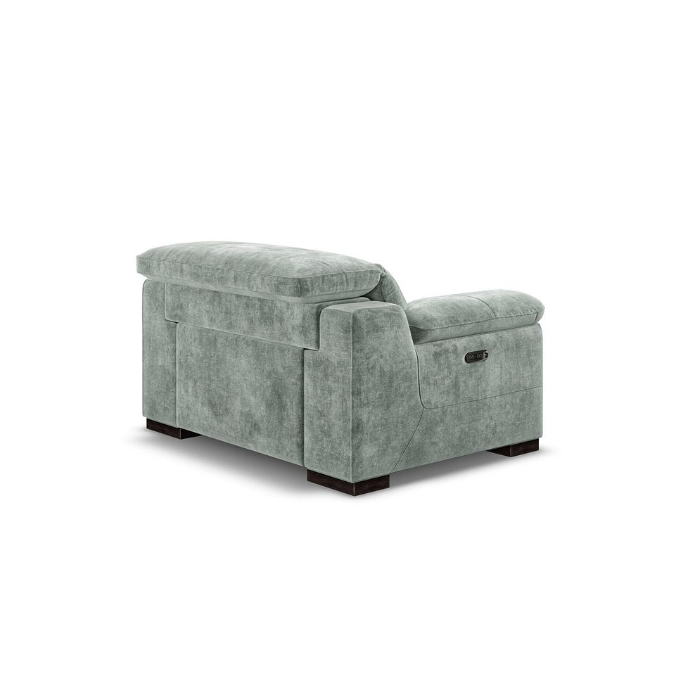 Santino Recliner Armchair With Power Headrest in Descent Pewter Fabric Thumbnail 4