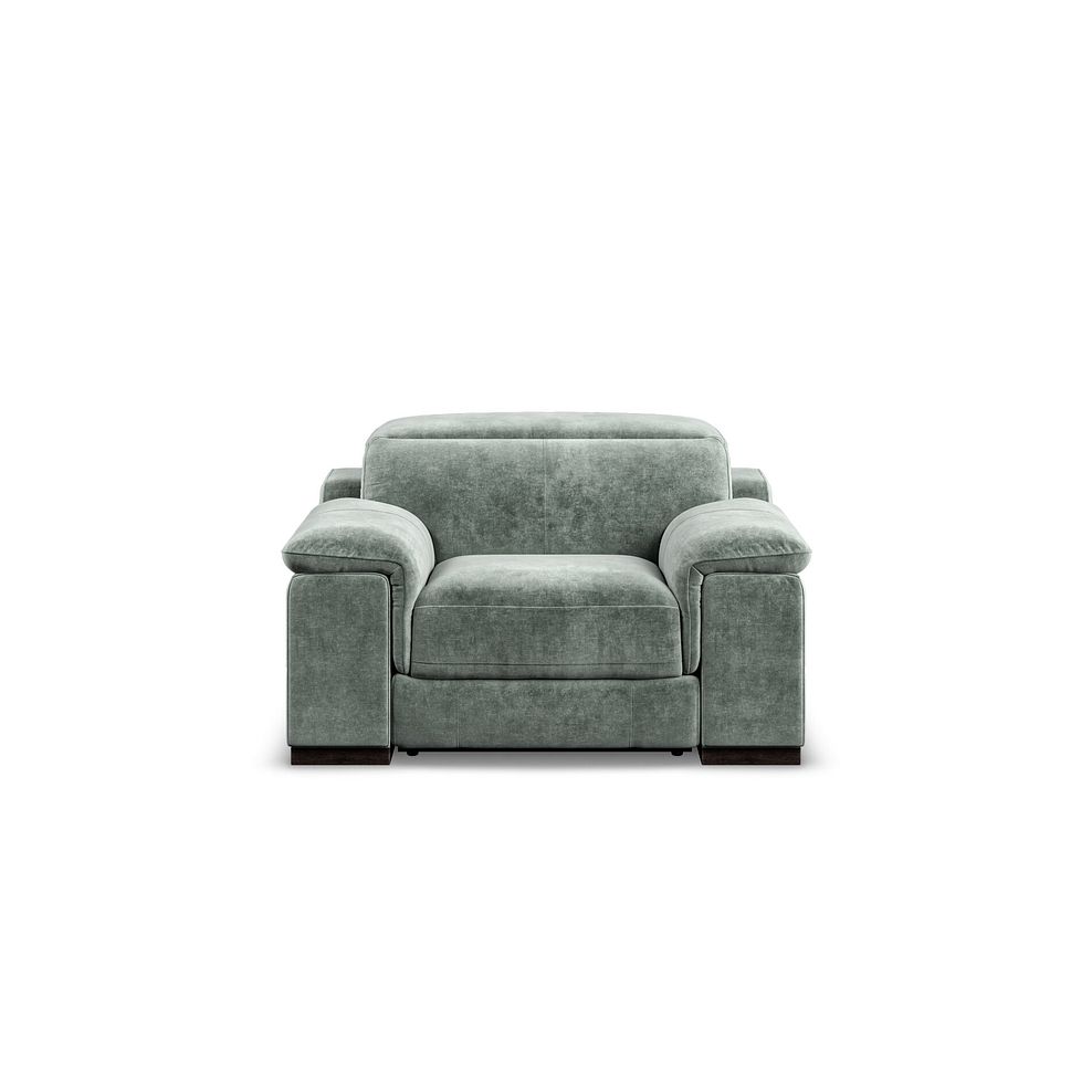 Santino Recliner Armchair With Power Headrest in Descent Pewter Fabric 5