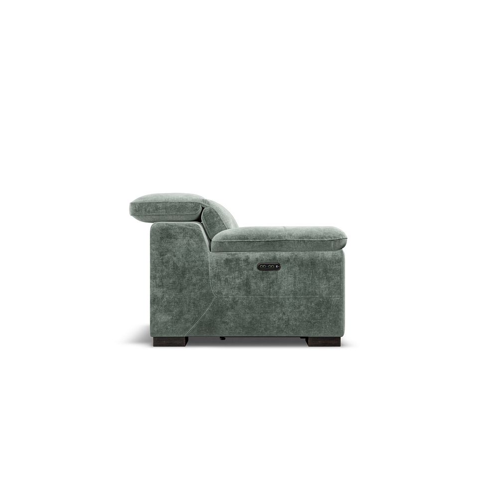Santino Recliner Armchair With Power Headrest in Descent Pewter Fabric 6