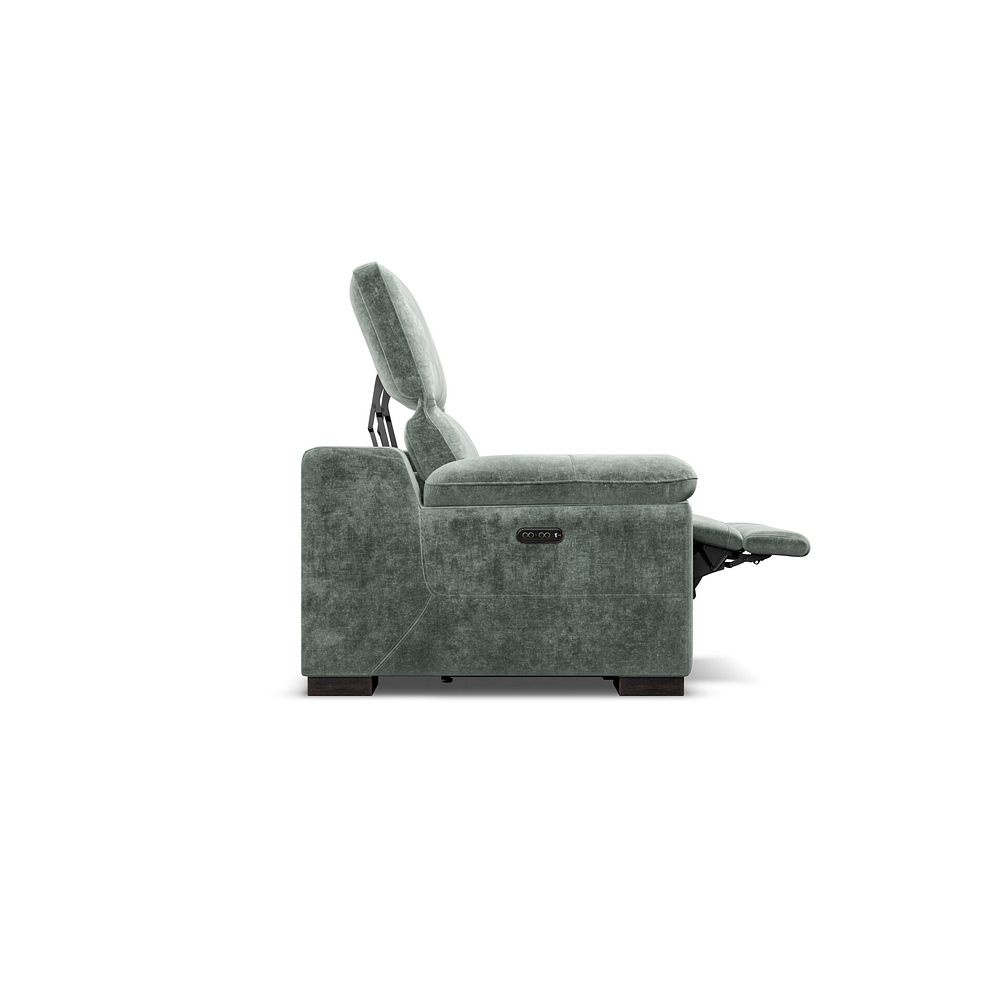 Santino Recliner Armchair With Power Headrest in Descent Pewter Fabric 7