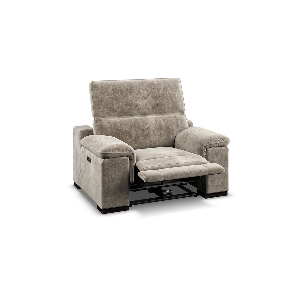 Santino Recliner Armchair With Power Headrest in Descent Taupe Fabric 3