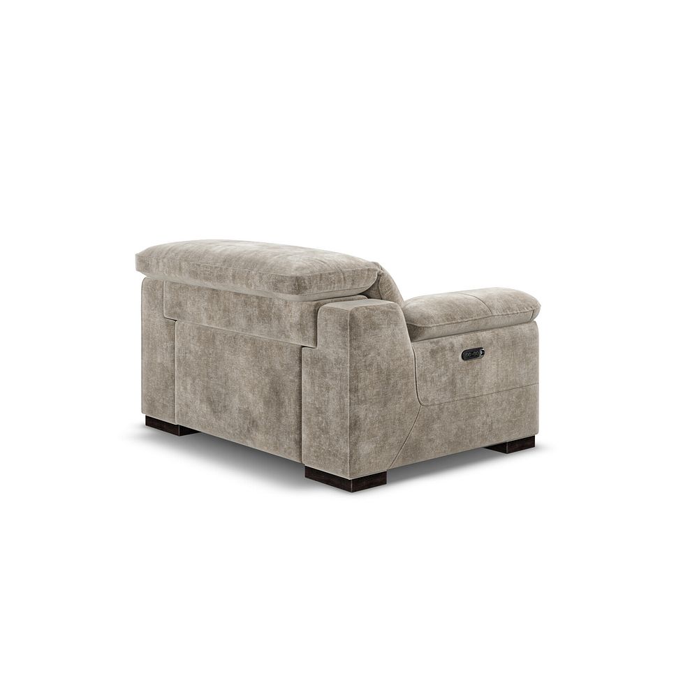 Santino Recliner Armchair With Power Headrest in Descent Taupe Fabric 4
