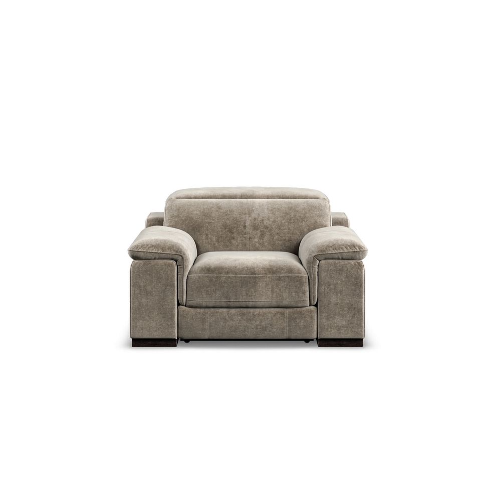 Santino Recliner Armchair With Power Headrest in Descent Taupe Fabric 5