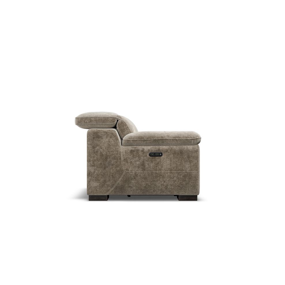 Santino Recliner Armchair With Power Headrest in Descent Taupe Fabric 6