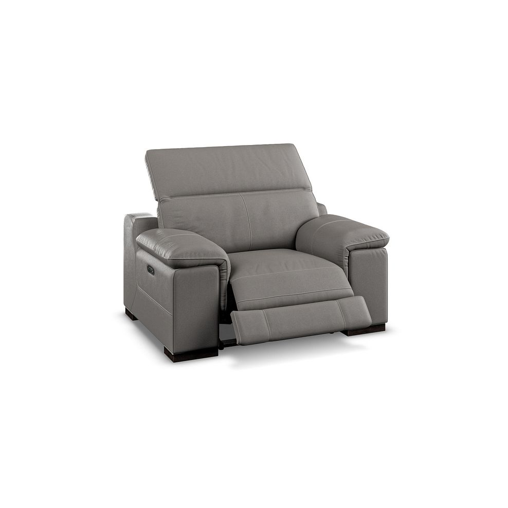 Santino Recliner Armchair With Power Headrest in Elephant Grey Leather 2