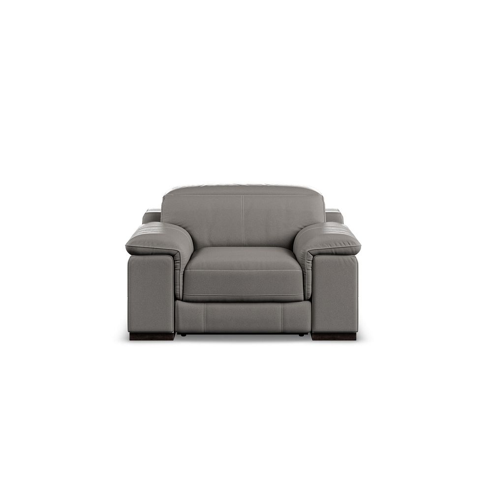 Santino Recliner Armchair With Power Headrest in Elephant Grey Leather Thumbnail 5