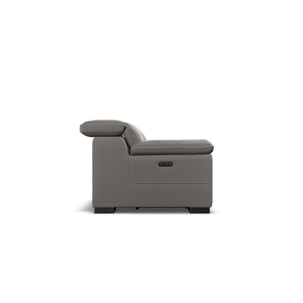 Santino Recliner Armchair With Power Headrest in Elephant Grey Leather 6