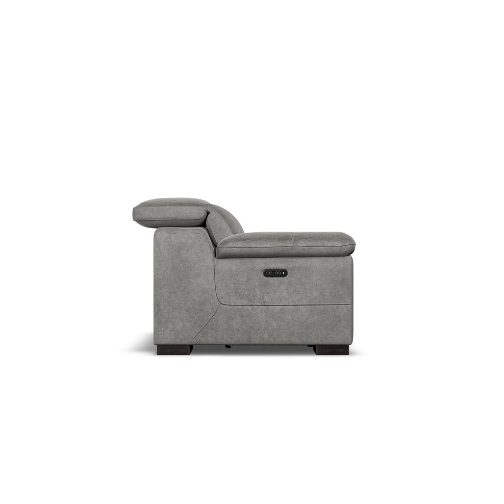 Santino Recliner Armchair With Power Headrest in Maldives Dark Grey Fabric 10
