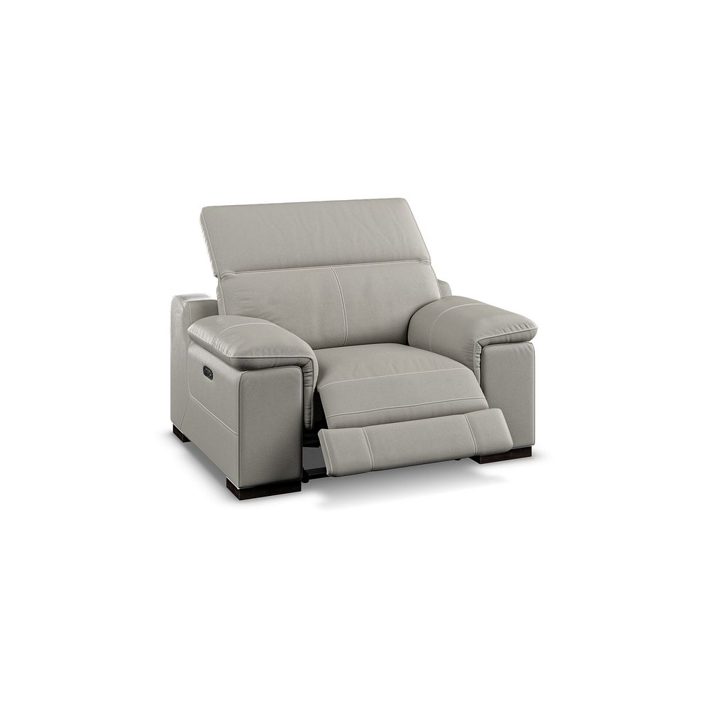 Santino Recliner Armchair With Power Headrest in Taupe Leather 2