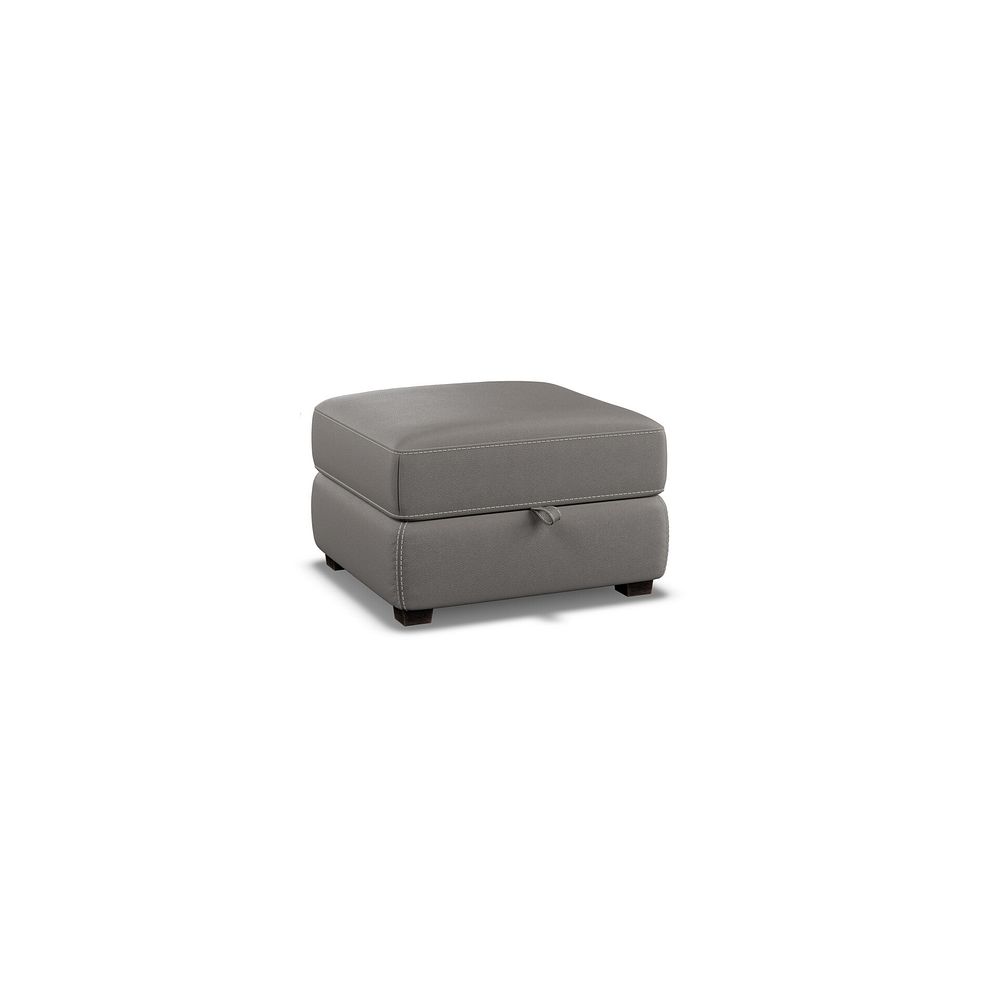 Santino Storage Footstool in Elephant Grey Leather 1