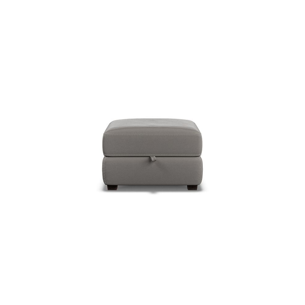 Santino Storage Footstool in Elephant Grey Leather 3