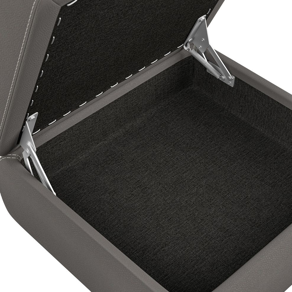 Santino Storage Footstool in Elephant Grey Leather 6