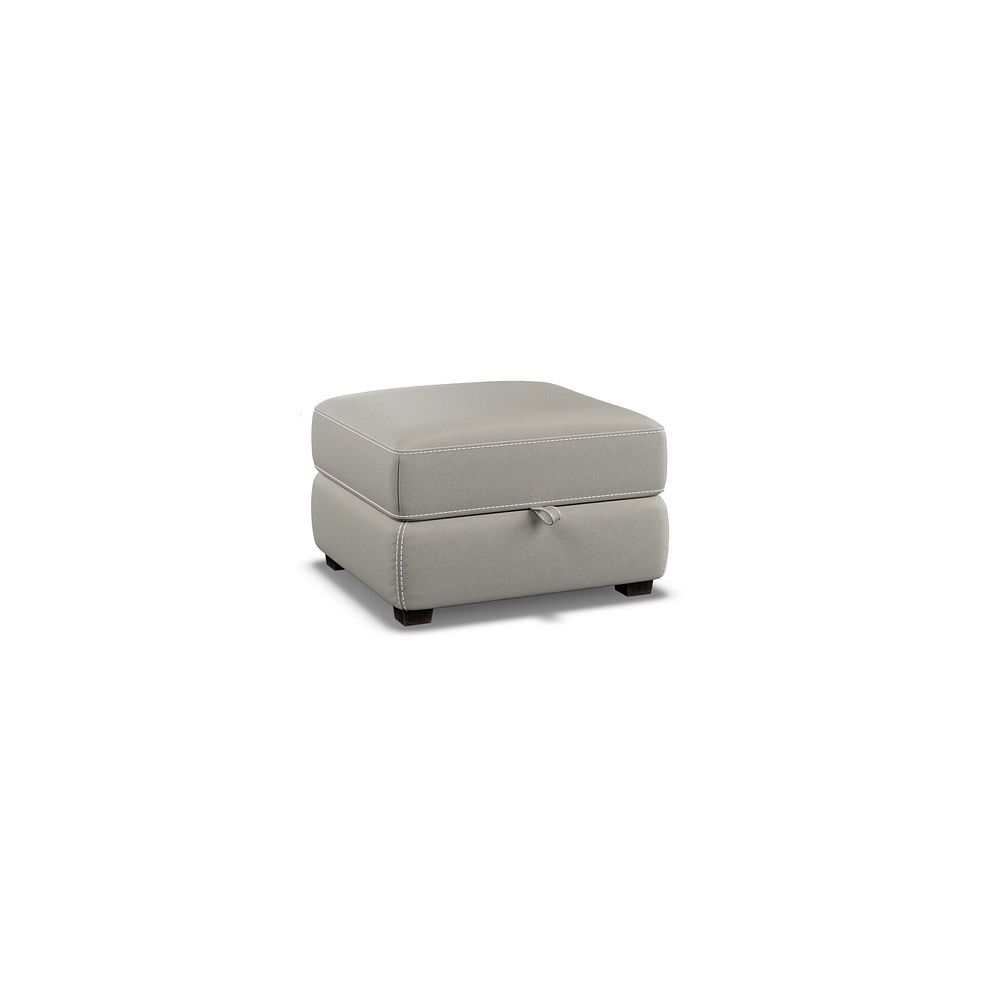 Santino Storage Footstool in Taupe Leather 1