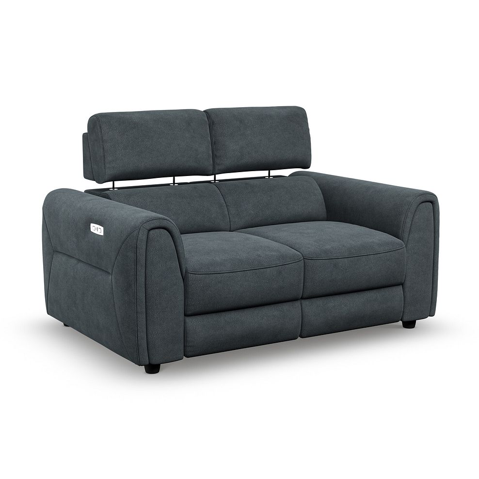 Santorini 2 Seater Electric Recliner Sofa with Power Headrests in Nomad Harbour Mist Fabric 2