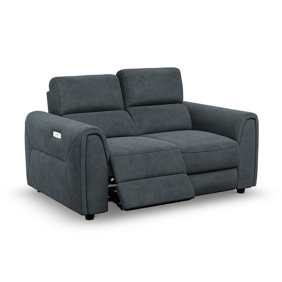 Santorini 2 Seater Electric Recliner Sofa with Power Headrests in Nomad Harbour Mist Fabric 3