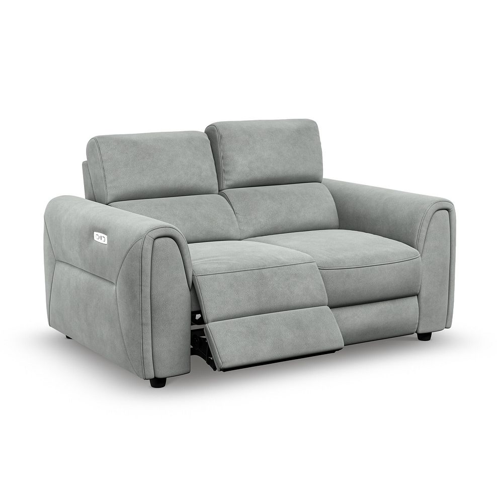 Santorini 2 Seater Electric Recliner Sofa with Power Headrests in Nomad Pebble Fabric 3